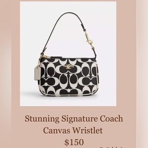 Stunning Coach Canvas Wristlet,